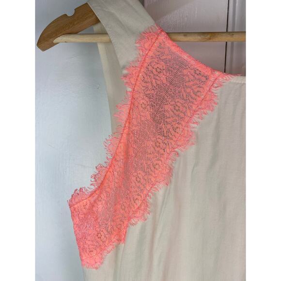 Free People Women's Size XS Cream Orange Lace Sleeveless Scoop Neck A-Line Dress - Picture 7 of 8